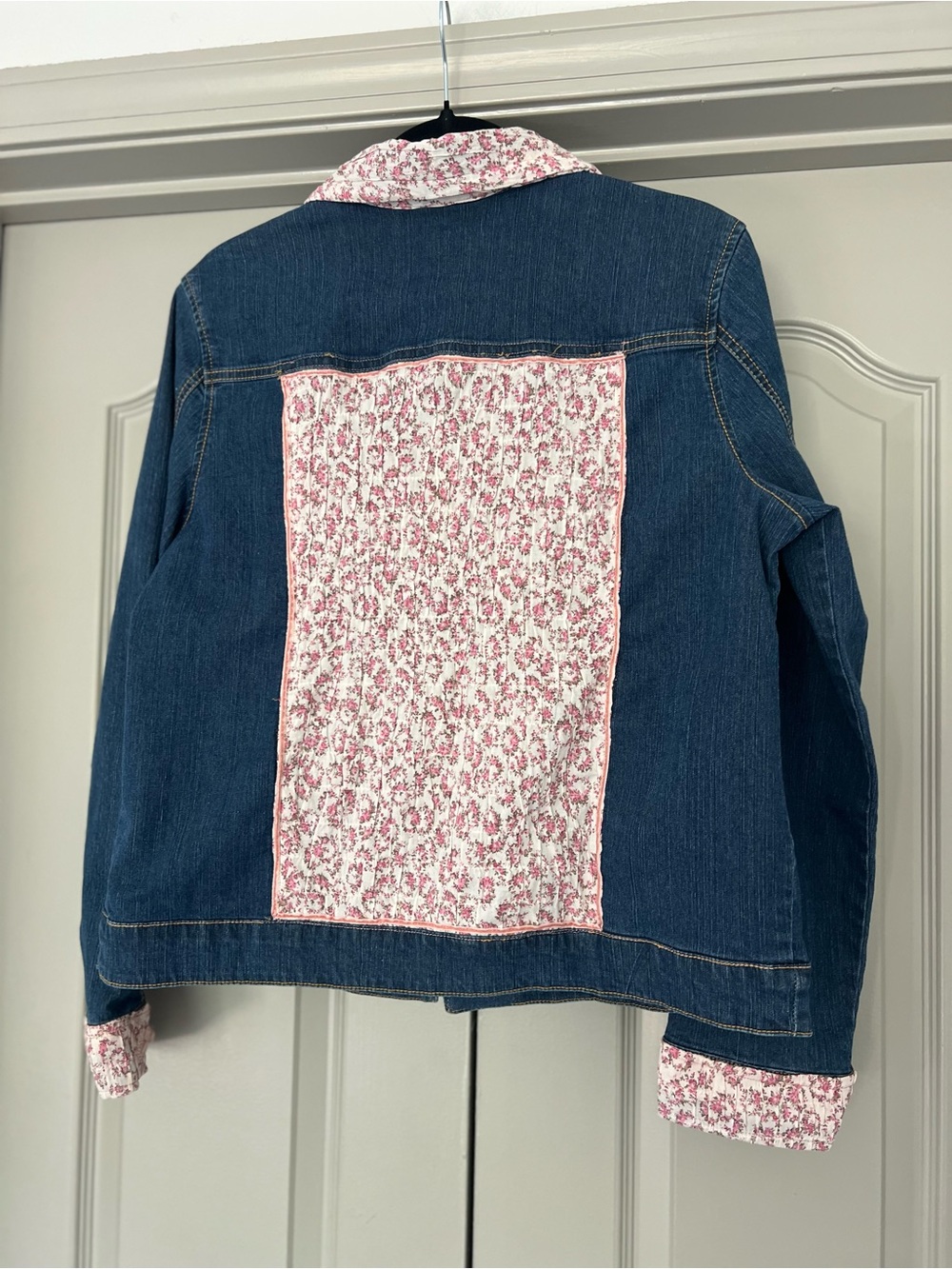 Lisa Skeels Original OOAK Upcycled Denim Floral Romantic Boho Jacket - Picture 7 of 9